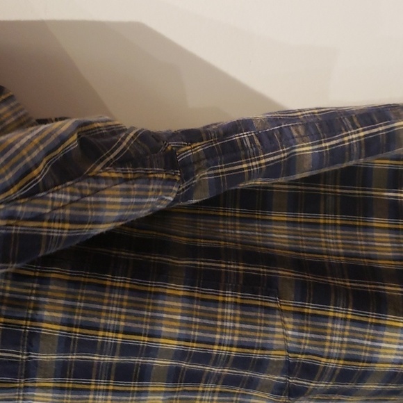 TIMBERLAND Shirt Button Down Black Yellow Stripe Long Sleeve Men's Size La - Picture 7 of 9